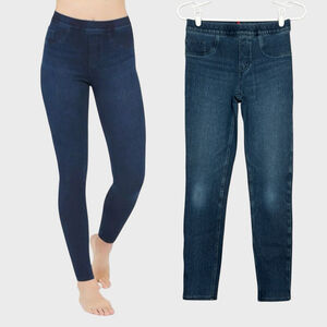 Spanx NEW Jean-ish Ankle Length Leggings Stone Wash Jegging Womens Small Pockets